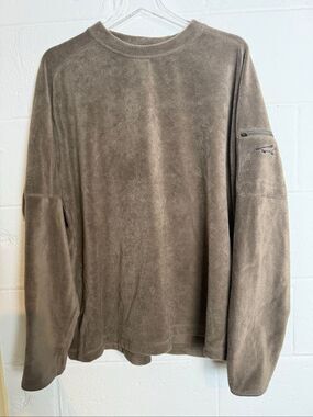 Horny Toad Men’s Large Brown Fleece Pullover Outdoor Hiking Gorpcore Y2K